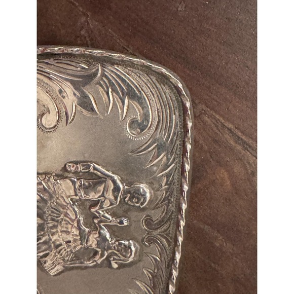 Vintage Belt Buckle Country Western Music Square Dance Silver Tone - Picture 7 of 11